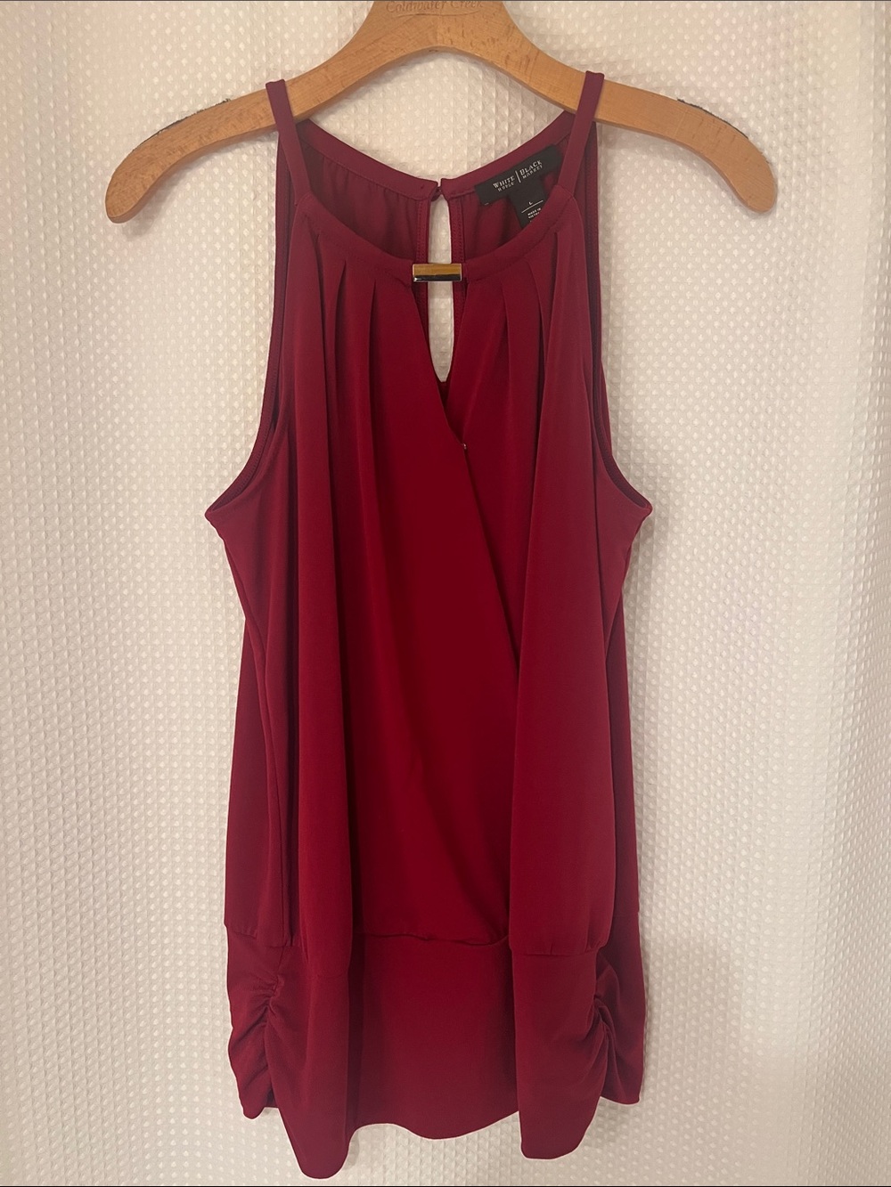 WHBM—Burgundy Sleeveless Halter Camisole with Silver Accent-626-028